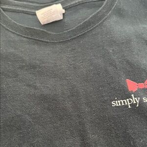 Simply Southern Navy Tee with Coral Bow and LOVE on back